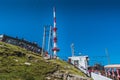 Inn and transmission antenna on the Rhune mountain in the Atlantic Pyrenees