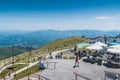 Inn and transmission antenna on the Rhune mountain in the Atlantic Pyrenees