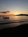 Orange sunset on the Island of Elba, Tuscany, Italy.