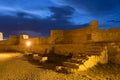 Inner Brick Wall Of Ancient Fortress Narikala In Evening Illumination Under Blue Cloudy Sky, Tbilisi, Georgia. Royalty Free Stock Photo