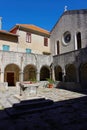 Inner court of the old monastery on the island Kosljun close to Punat, Croatia