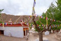 Inner courtyard of the ancient Buddhist monastery Alchi in Ladakh on the Tibetan plateau in the Himalayas, northwest India Royalty Free Stock Photo