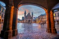 Inner courtyard of the Binnenhof palace in the Hague  Netherlands Royalty Free Stock Photo