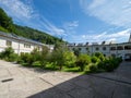 Inner courtyard of Bistrita Monastery, Valcea county, Romania Royalty Free Stock Photo