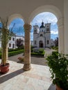 Inner courtyard of Bistrita Monastery, Valcea county, Romania Royalty Free Stock Photo