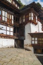 The inner courtyard of the Chagri Cheri Dorjeden Monastery in Bhutan Royalty Free Stock Photo