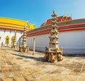 Inner courtyard of a Buddhist temple. Thailand, Bangkok Royalty Free Stock Photo