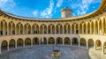 Inner courtyard of Castell de Bellver at Palma de Mallorca, Spain Royalty Free Stock Photo