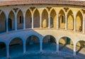 Inner courtyard of Castell de Bellver at Palma de Mallorca, Spain Royalty Free Stock Photo