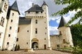 The inner courtyard of the castle du Rivau in Lemere Royalty Free Stock Photo