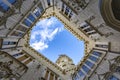 The inner courtyard Castle Hluboka. Hluboka nad Vltavou. Czech Republic Royalty Free Stock Photo