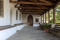 The inner courtyard of the Christian temple of Zoodochos Pigi in Vizitsa village South Pelion, Prefecture of Magnesia, Greece