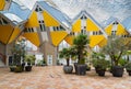 Inner courtyard of cubic houses in Rotterdam city center, modern architecture, compact living, the Netherlands Holland Royalty Free Stock Photo