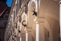 Inner courtyard of Dresdner residenzschloss with colonnade