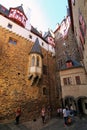 Inner courtyard of Eltz Castle in Rhineland-Palatinate, Germany