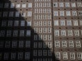 Inner courtyard facade of historical building Sprinkenhof Brick expressionist architecture Kontorhaus Hamburg Germany