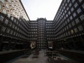 Inner courtyard facade of historical building Sprinkenhof Brick expressionist architecture Kontorhaus Hamburg Germany