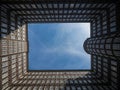 Inner courtyard facade of historical building Sprinkenhof Brick expressionist architecture Kontorhaus Hamburg Germany