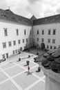 Inner courtyard of the Fagaras medieval fortress, Transylvania, Romania