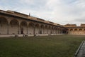 Inner courtyard of Florence Charterhouse church. Certosa di Galluzzo di Firenze. Italy.