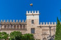 Inner courtyard of Lonja de la Seda, former silk exchange in Valencia, Spain Royalty Free Stock Photo