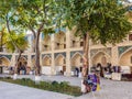 Inner courtyard of the Madrasah Nadir Divan-begi: caravanserai that became a madrasah, part of the architectural complex located