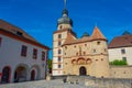 Inner courtyard of Marienberg fortress in Wurzburg, Germany Royalty Free Stock Photo