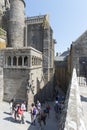 Inner courtyard at Mont Saint Michel Abbey, France Royalty Free Stock Photo