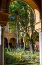 Inner courtyard in Real Alcazar in Seville, Spain Royalty Free Stock Photo