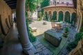 Inner courtyard of Stavropoleos monastery, Bucharest, Romania