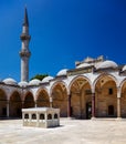 The inner courtyard of Suleymaniye Mosque, Istanbul Royalty Free Stock Photo