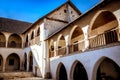 Inner courtyard of the Timios Stavros Monastery in Omodos village. Limassol Distric, Cyprus