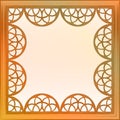 Inner decorated vector baroque bronze square frame