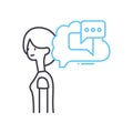 inner dialog line icon, outline symbol, vector illustration, concept sign