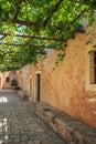 Inner garden monastery of Arkadi, Crete Greece Royalty Free Stock Photo