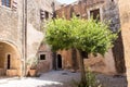 Inner garden monastery of Arkadi, Crete Greece Royalty Free Stock Photo