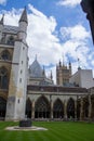 Inner garden of Westminster Abbey, with view of many points of its upper part