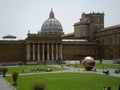 Inner gardens of the Vatican Palace on a summer day.