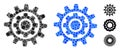 Inner Gear Composition Icon of Circle Dots