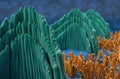 Inner ear hair cells in the vestibular system - closeup view 3d illustration Royalty Free Stock Photo