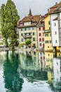 Inner Harbor Buildings Reflection Abstract Lucerne Switzerland