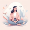 Inner Harmony - Woman Embracing Mindfulness Meditation