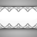 Inner lace decorated baroque chrome frame vector
