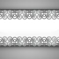 Inner lace decorated baroque silver frame