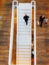 The inner ladder at Carturesti bookshop in Bucharest, Romania.