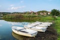 Inner Lake in Tihany with boats in Hungary