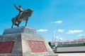 Kublai Khan Statue at Kublai Square in Zhenglan Banner, Xilin Gol, Inner Mongolia, China.