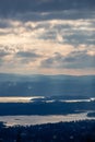 Inner Oslofjord in a cloudy day, view from Holmenkollen hill