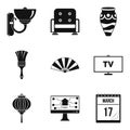 Inner part icons set, simple style Royalty Free Stock Photo