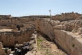 The inner part of the ruins of the palace of King Herod - Herodion in the Judean Desert, in Israel